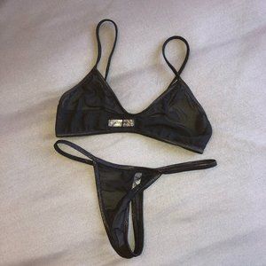 NEVER BEEN WORN Los Angeles Apparel Micro Mesh Lingerie Set - XS